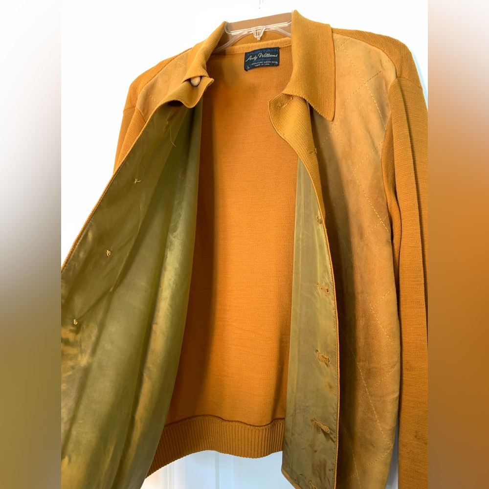 Vintage Grunge Andy Williams Puritan Wool Suede Sweater Hipster Cardigan - Picture 12 of 15